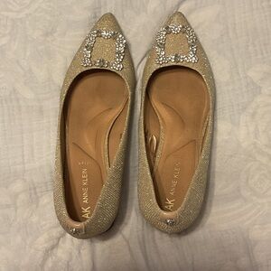 Anne Klein Sparkling Gold Heels